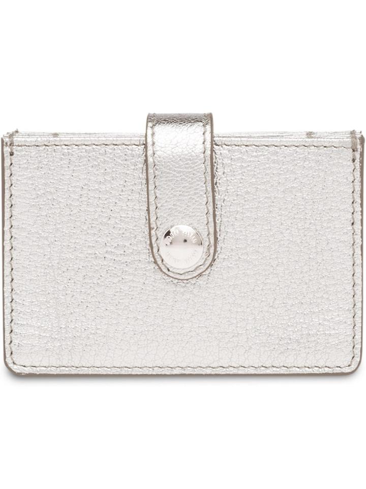 Miu Miu Accordion-style Card Holder - Metallic