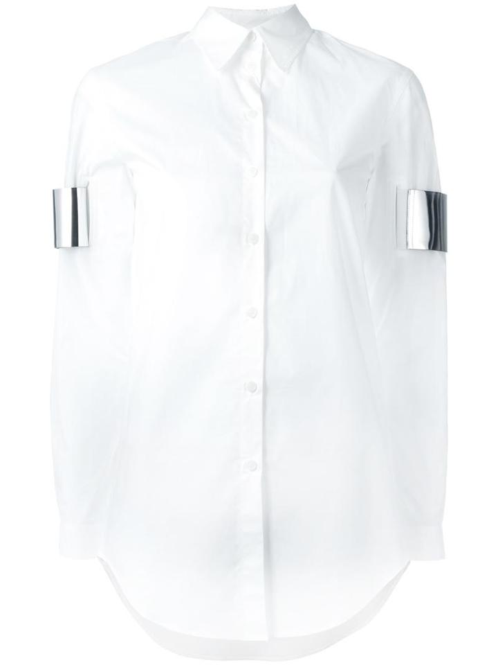 Mm6 Maison Margiela Arm Cuff Shirt, Women's, Size: 40, White, Cotton/polyester/polyurethane