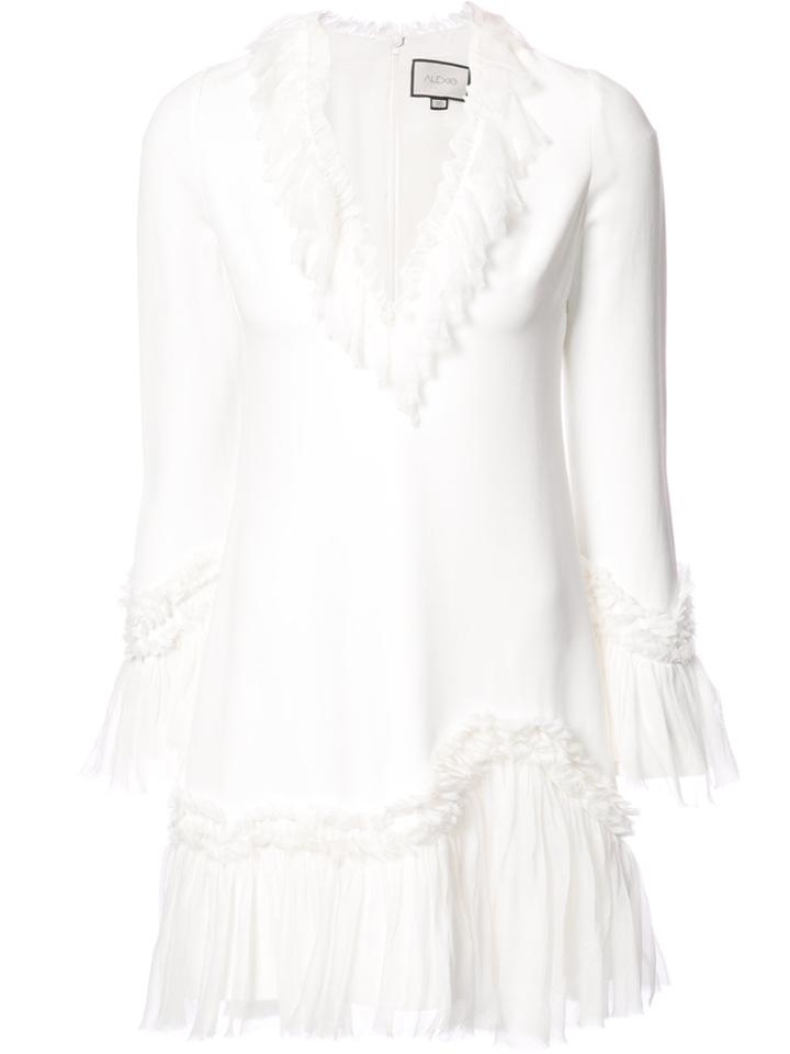 Alexis Ruffle Trimmed Mini Dress - White