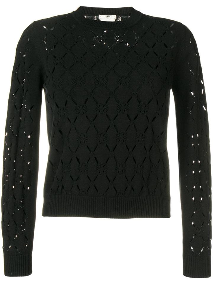 Fendi Laser Cut Jumper - Black