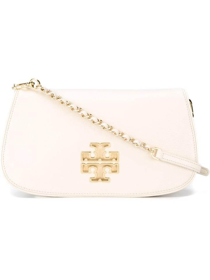 Tory Burch Britten Clutch, Women's, White, Leather/metal