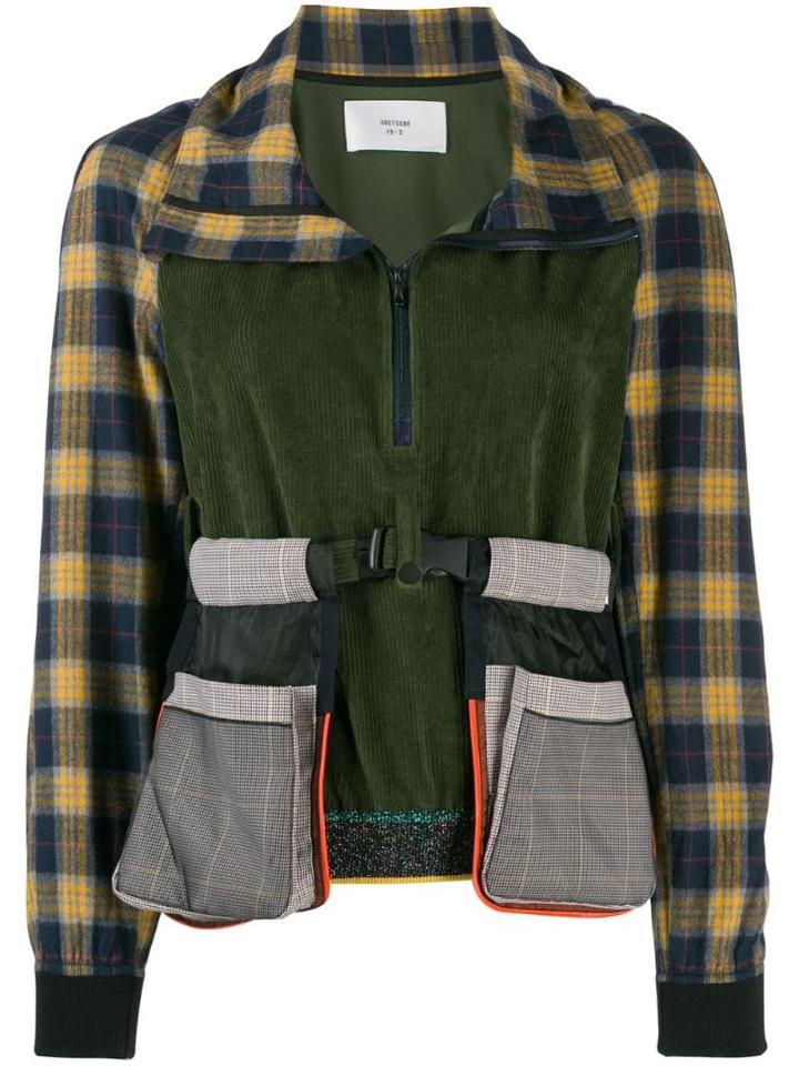 Quetsche Contrast Patchwork Shirt - Green