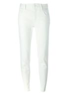 Maison Margiela Skinny Trousers, Women's, Size: 42, White, Cotton/spandex/elastane