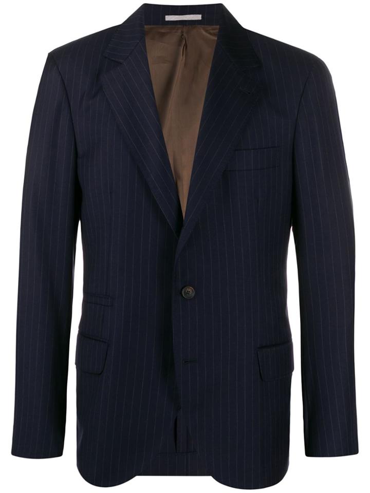 Brunello Cucinelli Pinstriped Blazer - Blue