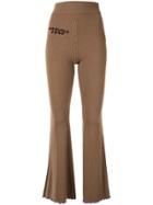 Ground Zero Flared Ribbed Knit Trousers - Brown