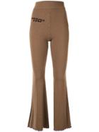 Ground Zero Flared Ribbed Knit Trousers - Brown