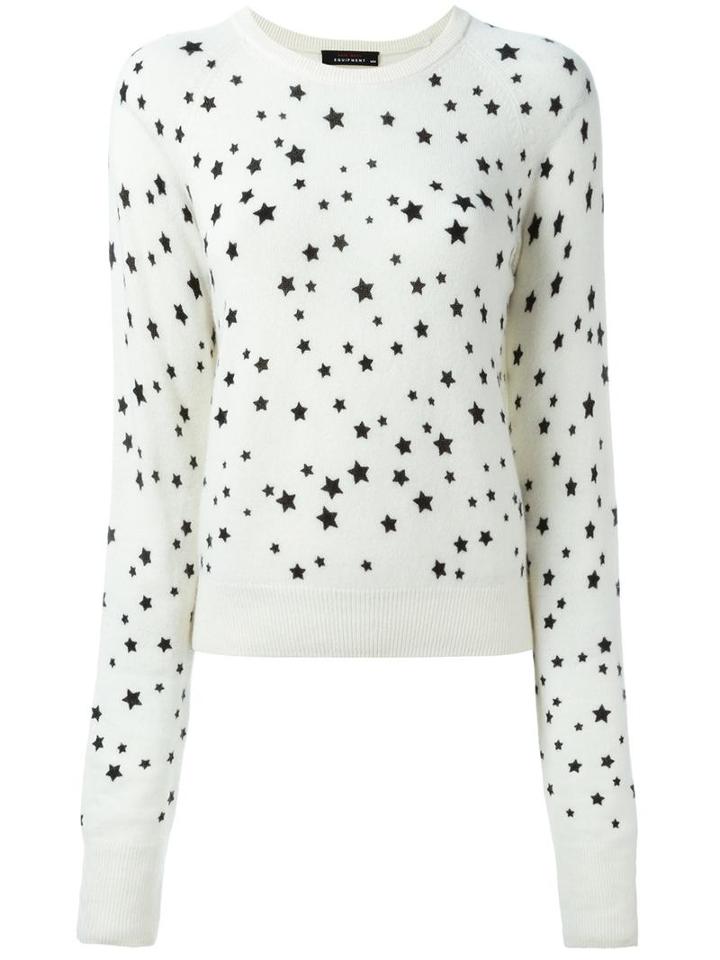 Equipment Stars Knitted Sweater, Women's, Size: Xs, White, Cashmere/cotton