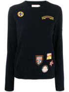 Tory Burch Embroidered Badge Sweatshirt - Blue