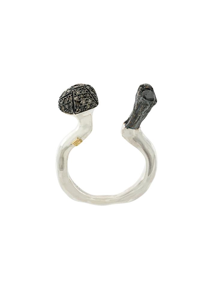 Rosa Maria Embellished Cuff Ring - Metallic