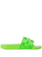 Gucci Men's Rubber Gg Slide Sandals - Green