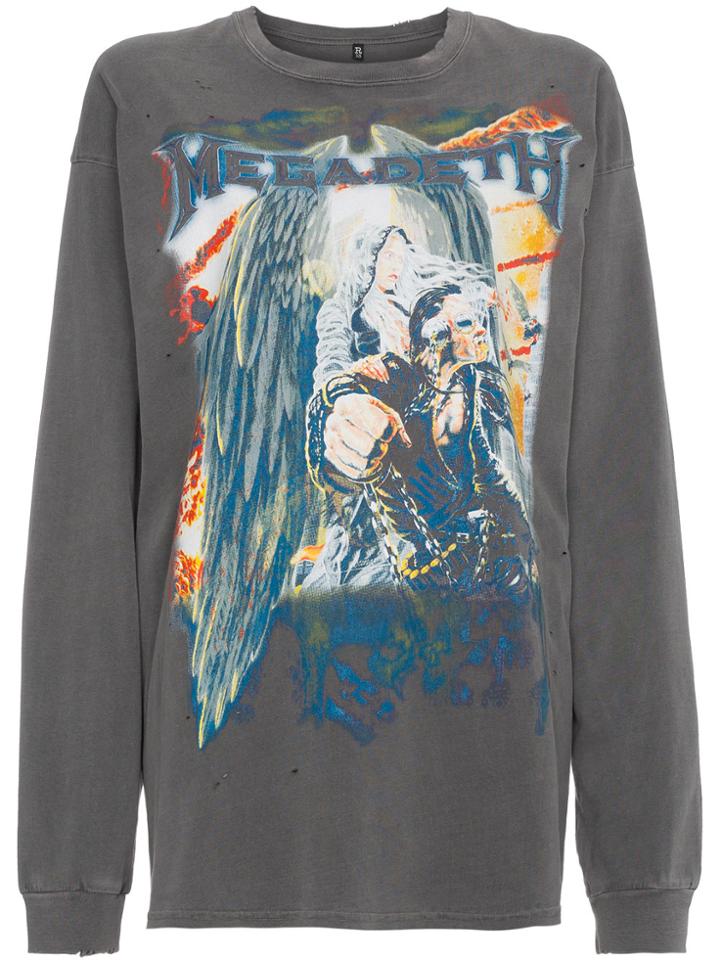 R13 Megadeth Long Sleeve T-shirt - Grey