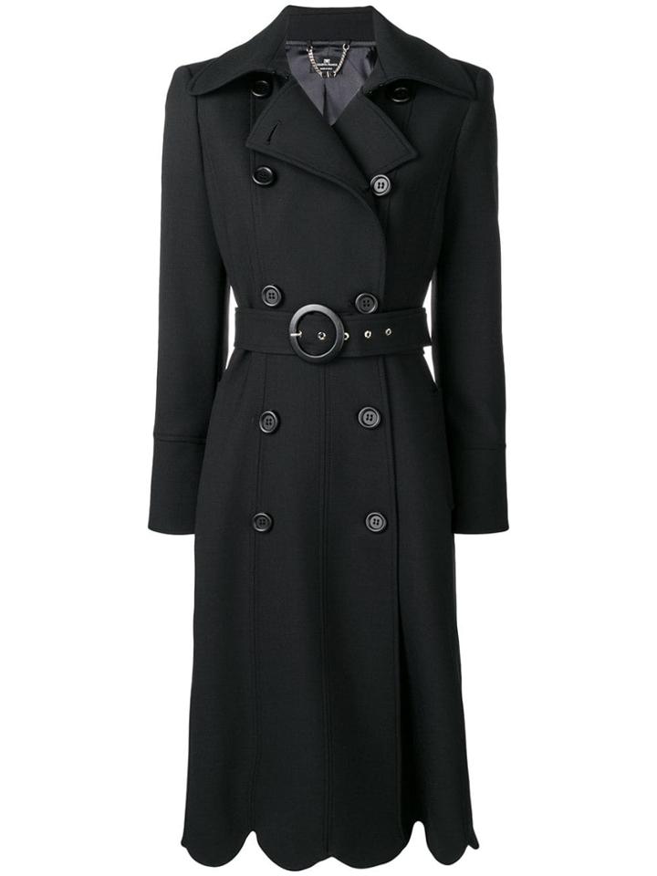 Elisabetta Franchi Wave Cropped Coat - Black