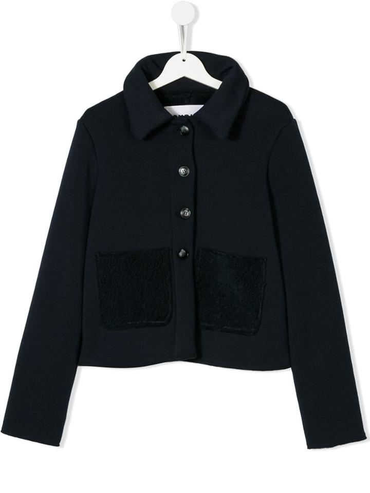 Touriste Button Up Cropped Jacket - Blue