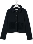 Touriste Button Up Cropped Jacket - Blue
