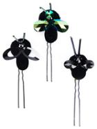 Piers Atkinson Crystal Bug Hair Pins, Women's, Black, Metal (other)/wool Felt/glass