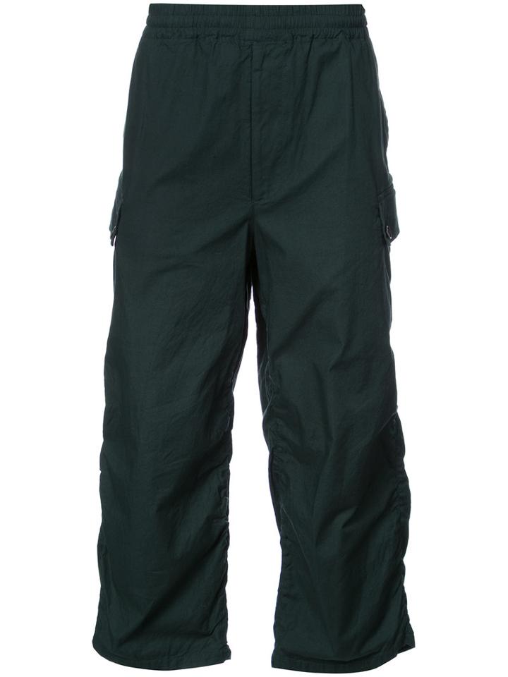 Undercover - Gathered Detail Cropped Trousers - Men - Cotton - 5, Green, Cotton