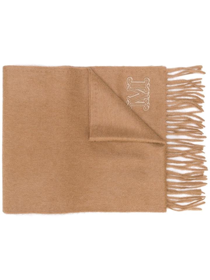 Max Mara Classic Fringed Scarf - Brown