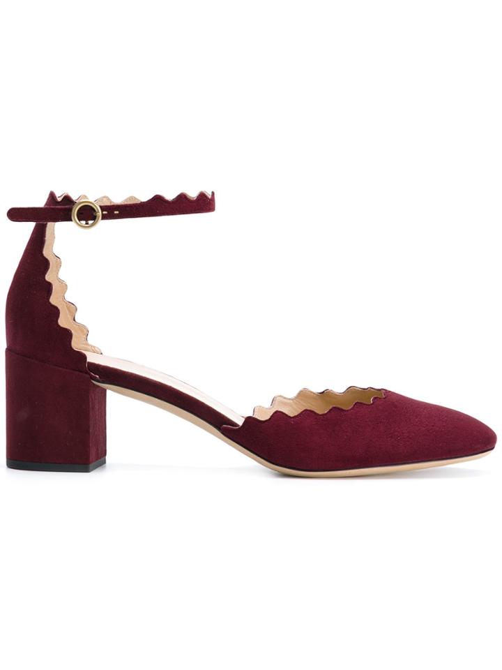 Chloé Lauren Ankle Strap Pumps - Red