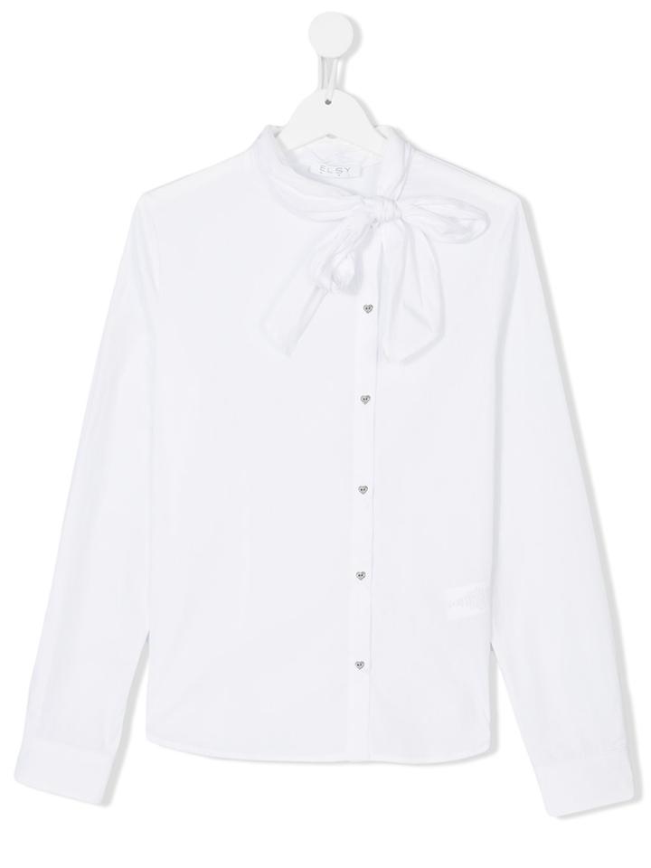 Elsy Bow Tie Collar Shirt - White