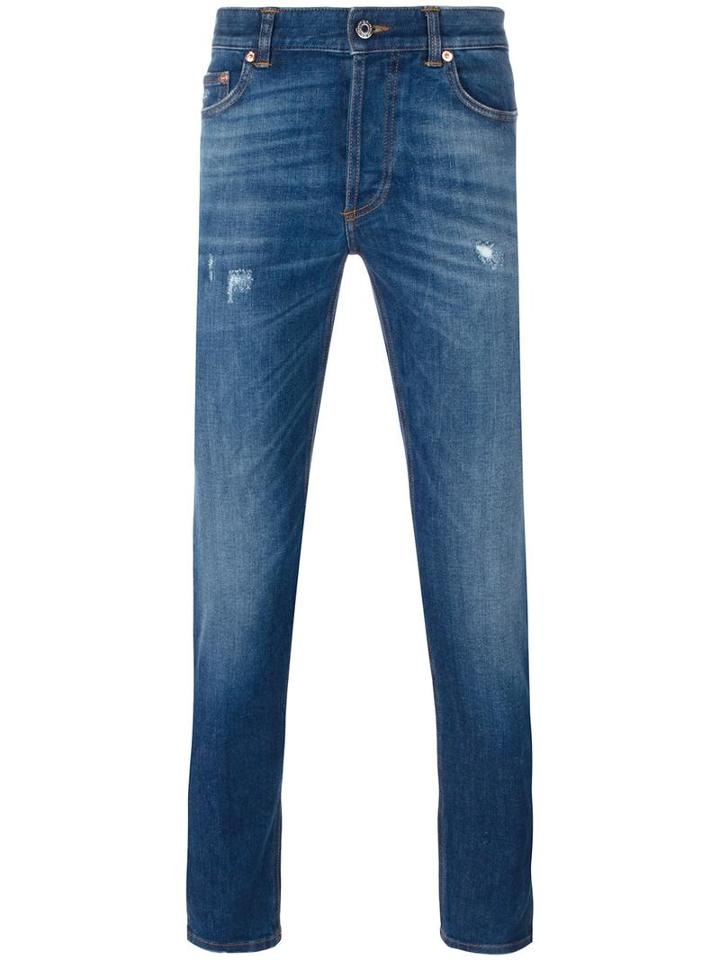 Givenchy Cuban Fit Distressed Jeans, Men's, Size: 30, Blue, Cotton/polyester/spandex/elastane