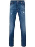 Givenchy Cuban Fit Distressed Jeans, Men's, Size: 30, Blue, Cotton/polyester/spandex/elastane