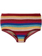 Laneus - Lurex Striped Bikini Shorts - Women - Polyamide/polyester/viscose - 42, Polyamide/polyester/viscose
