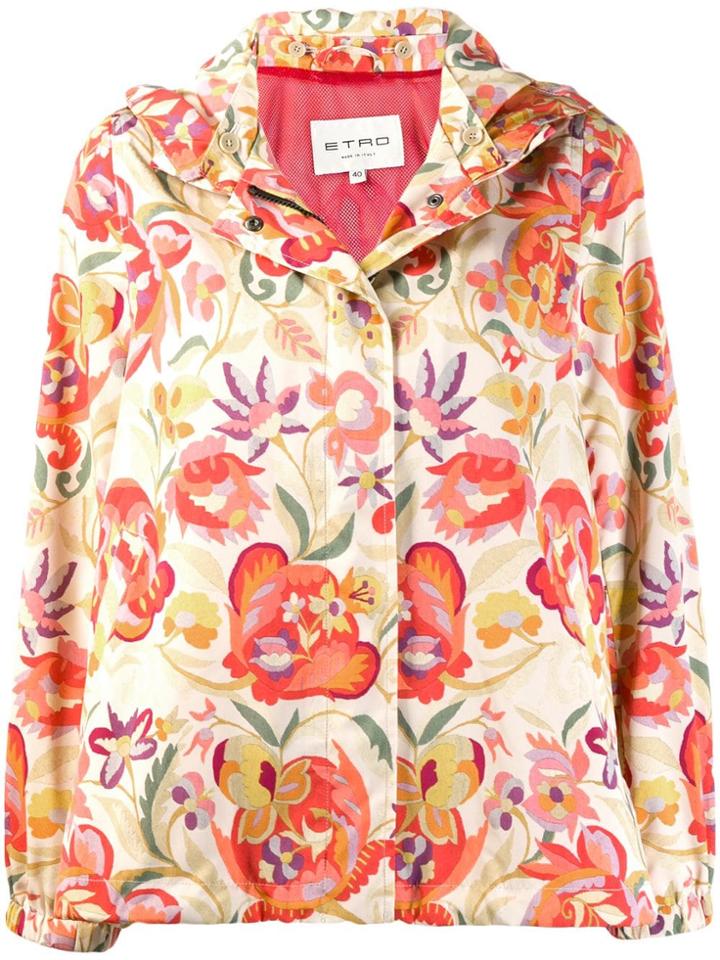 Etro Floral Hooded Jacket - Orange