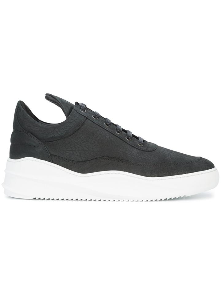 Filling Pieces Sky Emgrain Low Top Sneakers - Black