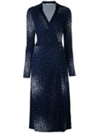 Diane Von Furstenberg Dotted Dress, Women's, Size: 2, Blue, Silk