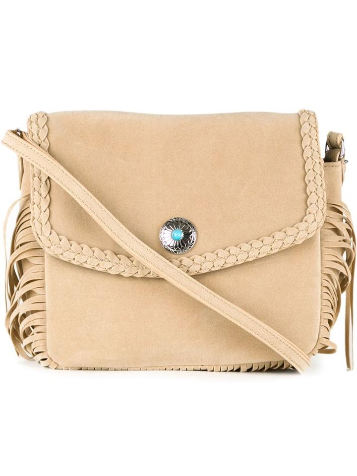 Guild Prime Fringed Crossbody Bag, Brown, Polyester