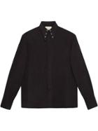Gucci Heavy Poplin Shirt With Grommets - Black