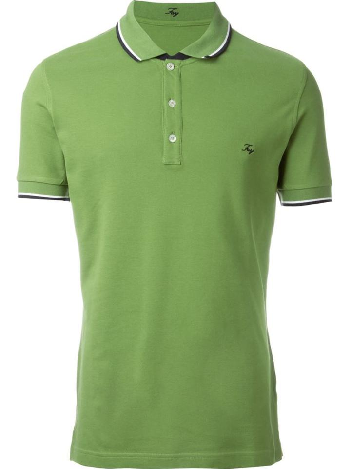 Fay Logo Polo Shirt, Men's, Size: Xxl, Green, Cotton/spandex/elastane