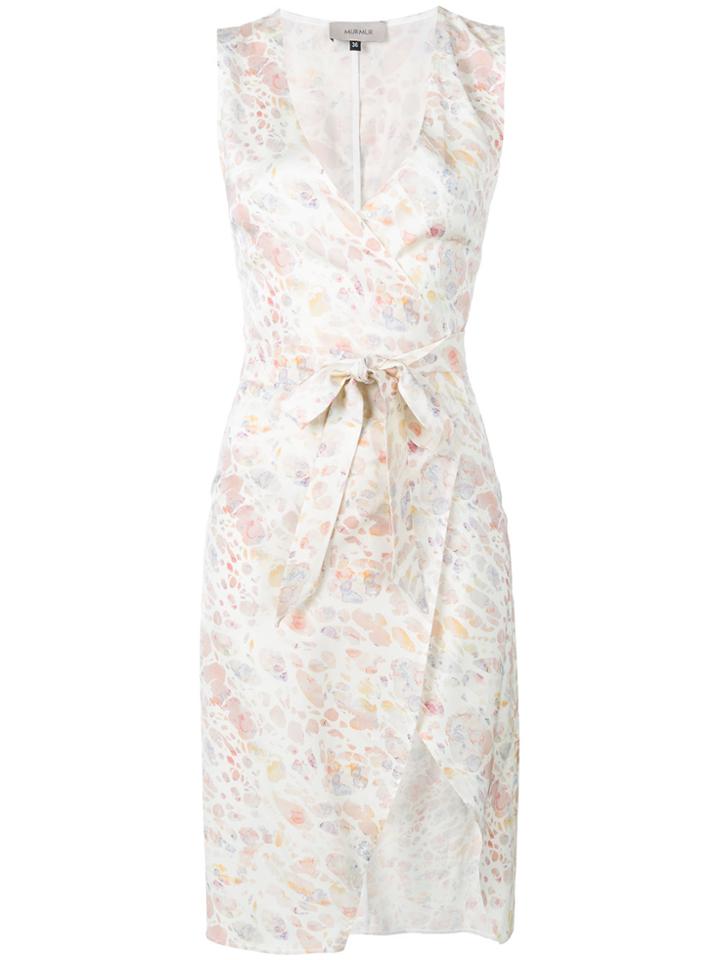 Murmur Fitted Wrap Dress - Pink & Purple