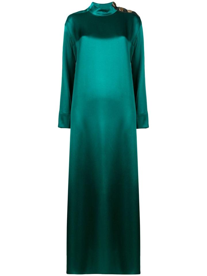 Layeur Mock Neck Maxi Dress - Green