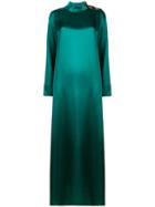 Layeur Mock Neck Maxi Dress - Green