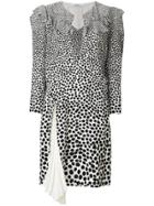 Givenchy Leopard Print Split Neck Dress - White