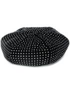 Saint Laurent Crystal-embellished Beret - Black