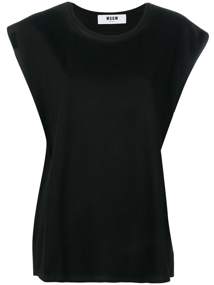 Msgm Oversized Sleeveless T-shirt - Black