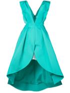 Christian Siriano - Asymmetric Flared Dress - Women - Silk/viscose - 8, Women's, Green, Silk/viscose