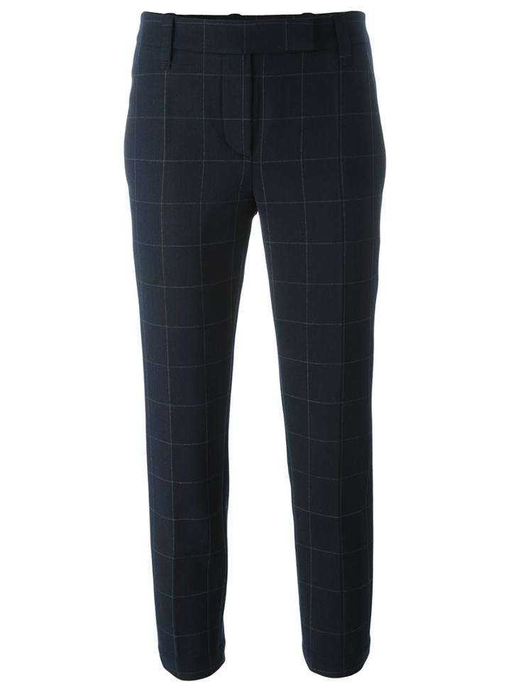 Brunello Cucinelli Checked Tailored Cropped Trousers