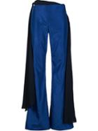 Rosie Assoulin Belted Flared Trousers, Women's, Size: 8, Blue, Silk