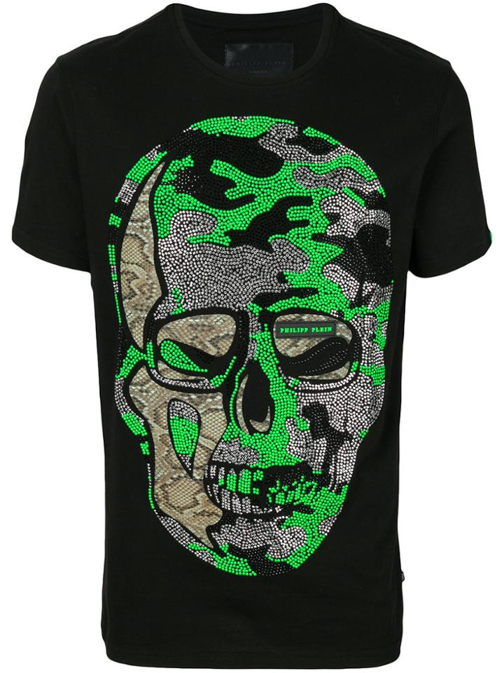 Philipp Plein Embellished Skull T-shirt - Black