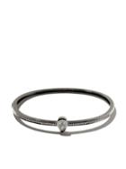 As29 18kt Black Gold Calvet Pear Illusion Pave Diamond Bangle - Silver
