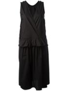 Sara Lanzi - V-neck Dress - Women - Cotton - M, Women's, Black, Cotton