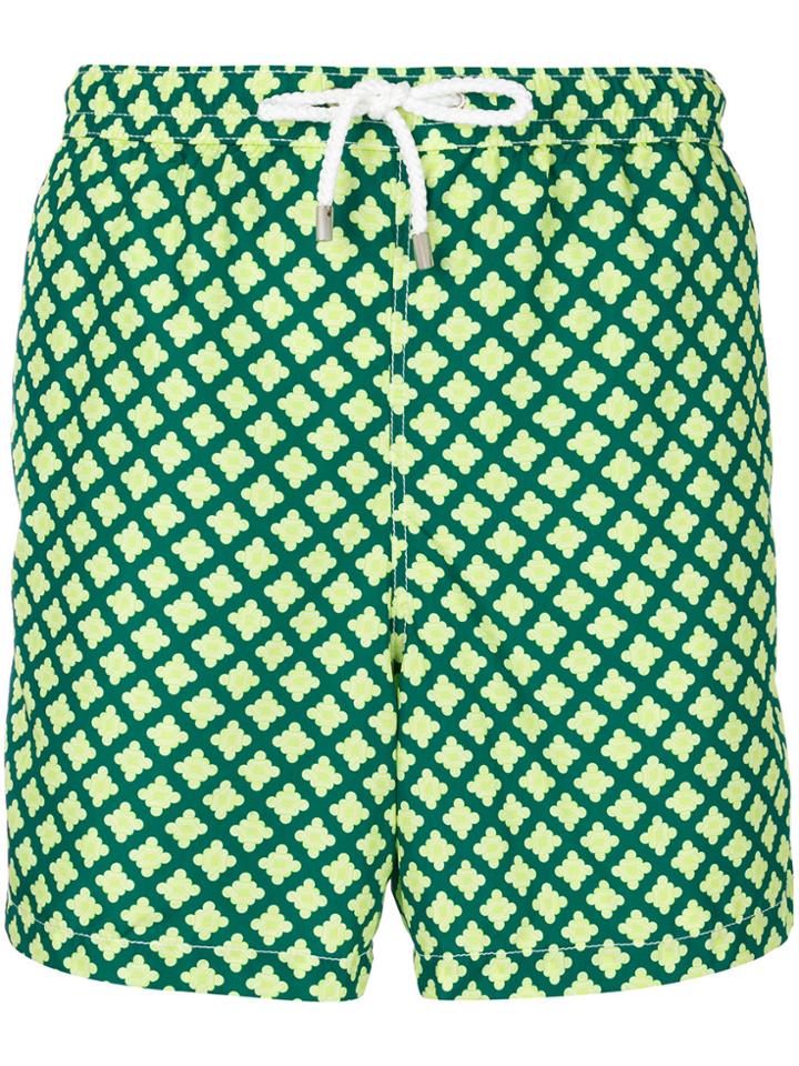 Kiton Printed Swim Shorts - Green