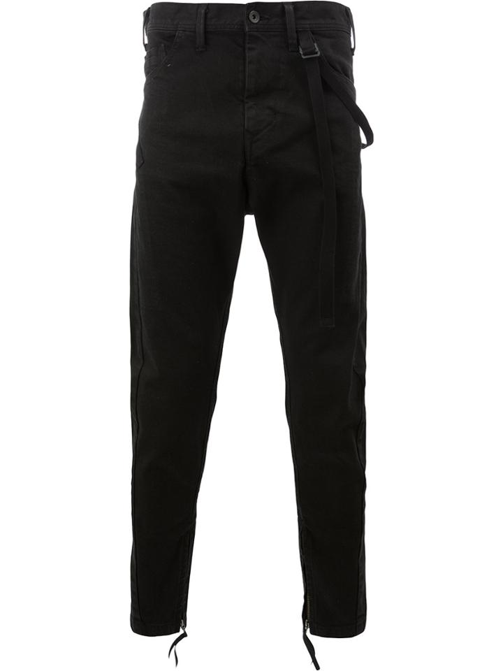 Julius Slim Fit Jeans With Zip Cuffs - Black