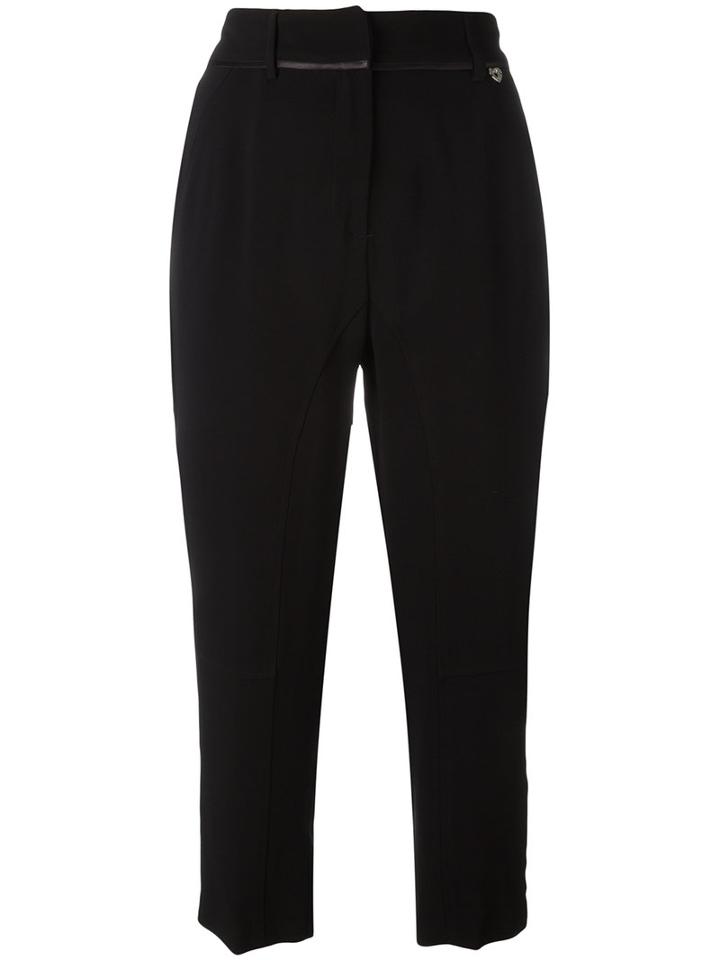 Twin-set Heart Stud Cropped Trousers, Women's, Size: 42, Black, Viscose/spandex/elastane