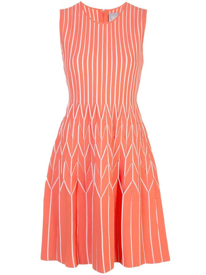 Lela Rose Fit-and-flare Jersey-knit Dress - Orange