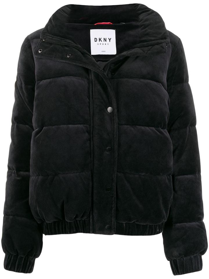 Dkny Velour Puffer Jacket - Black