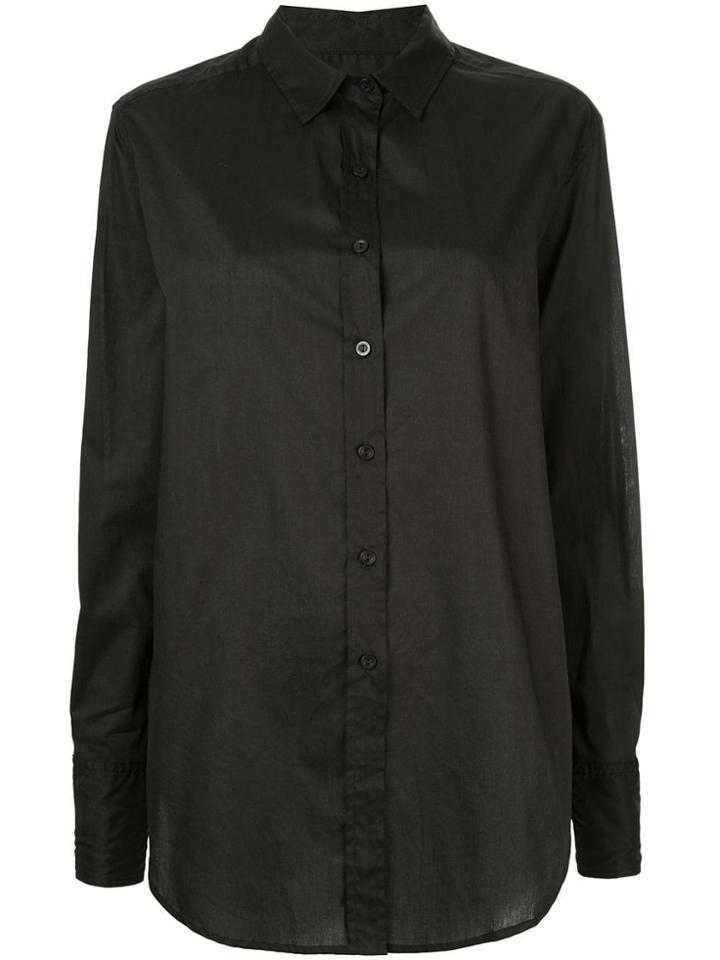 Matteau Curved Hem Shirt - Black